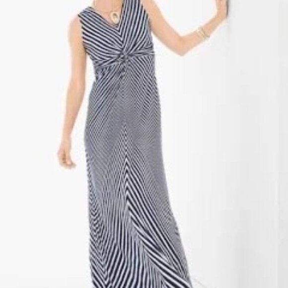 Chico's Stripe Twist Knot Maxi Dress - Picture 4 of 4
